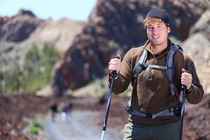 Annoying ski pole hiker